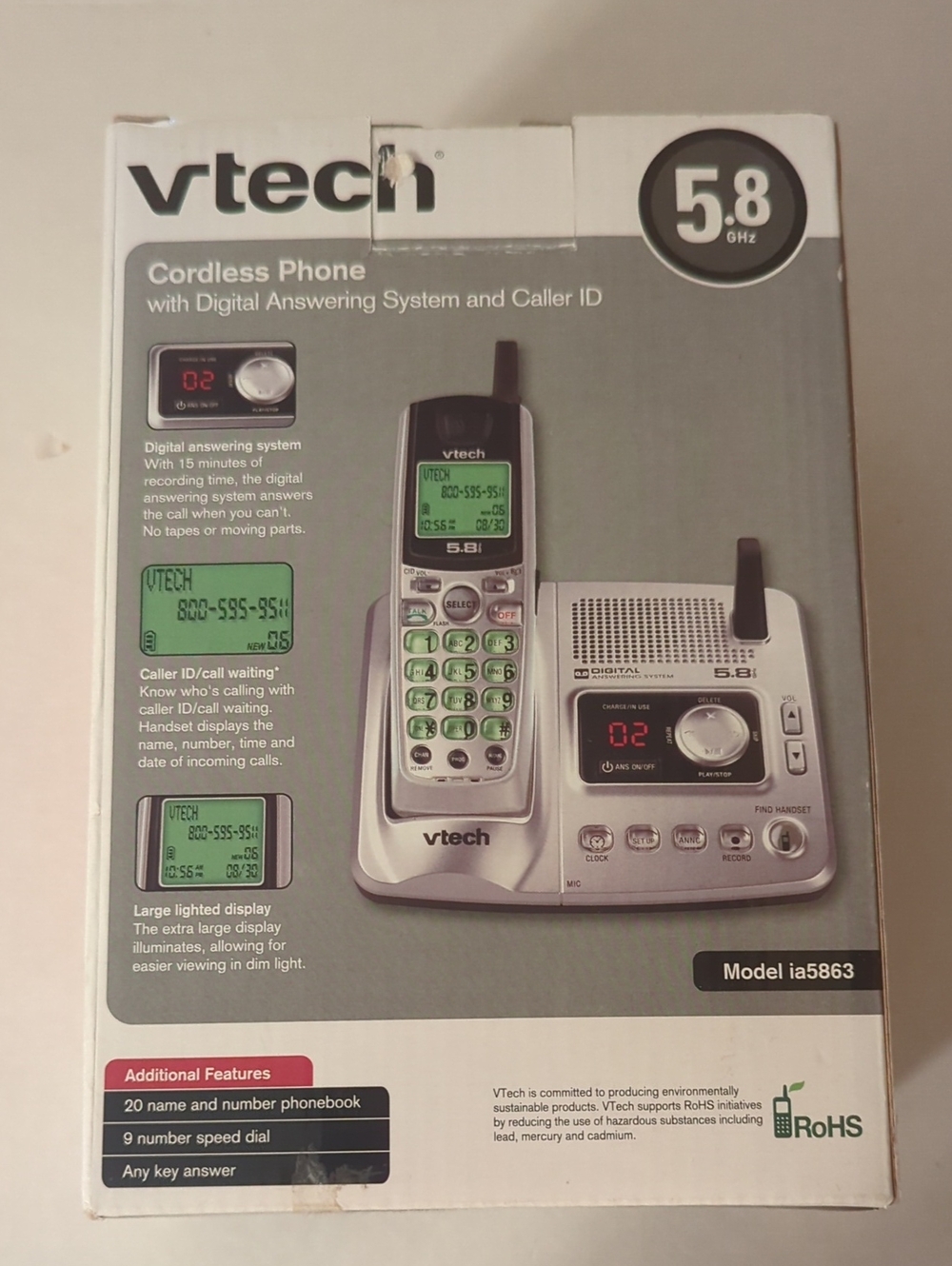 VTech Silver Cordless Phone with Caller ID - Model ia5863